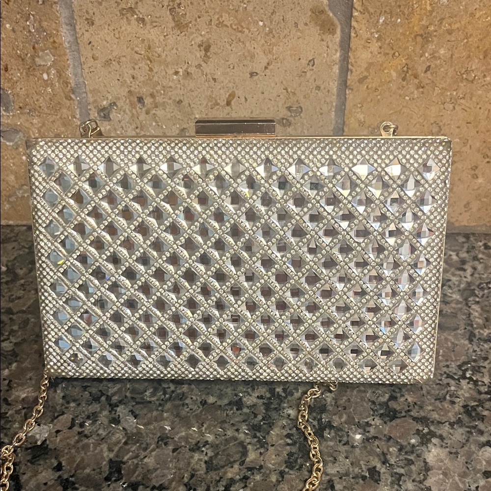 Dazzling Silver Crystal Clutch